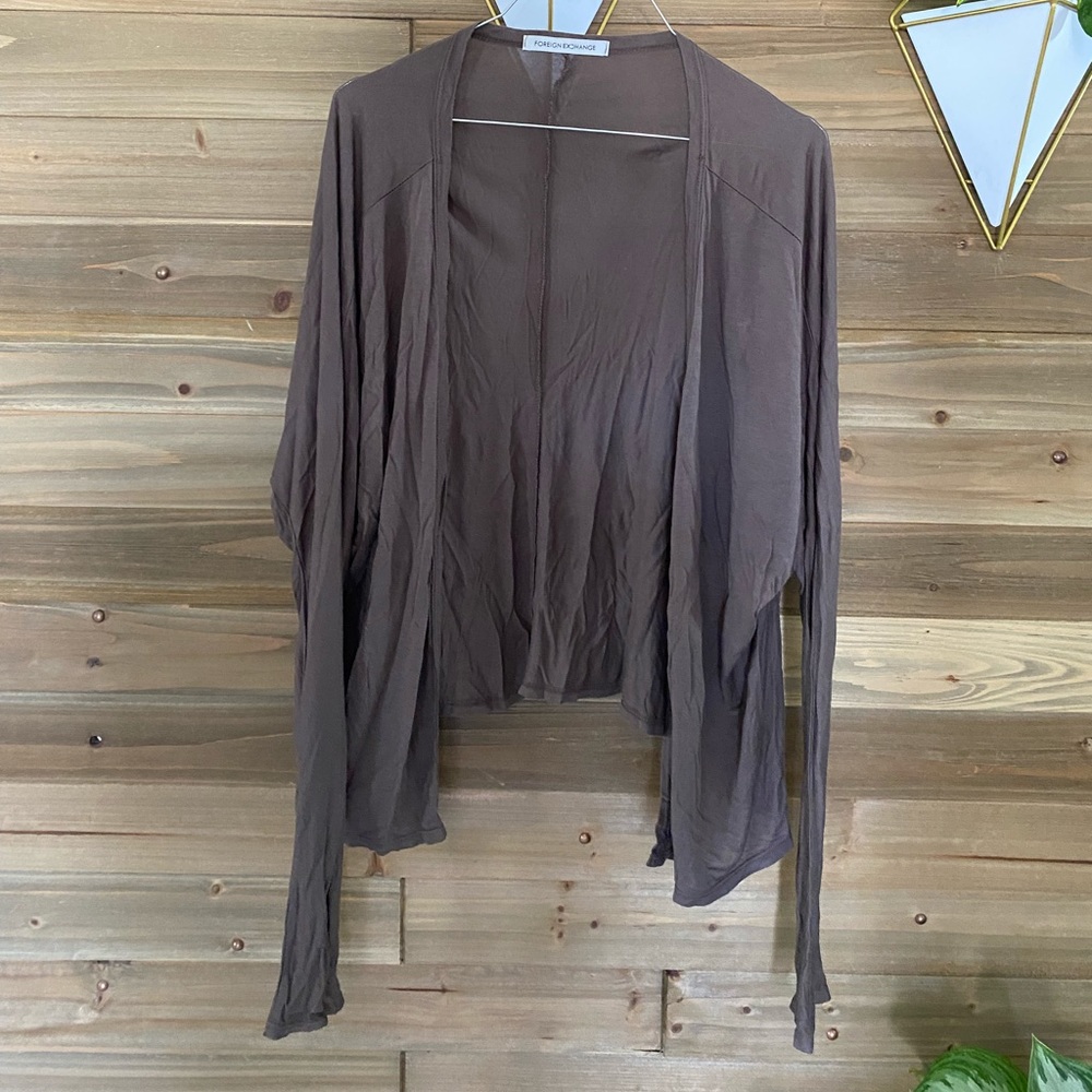 Foreign Exchange tan light weight cardigan